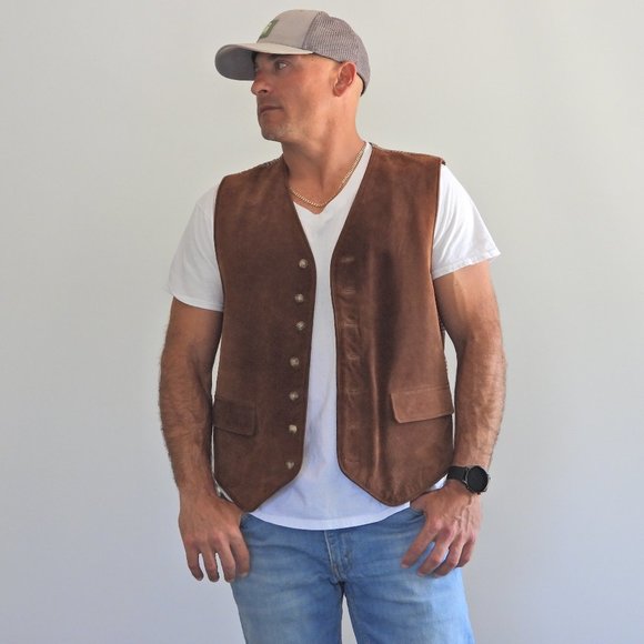 Medium Leather Vest - by Old School Clothing Company - Picture 1 of 7